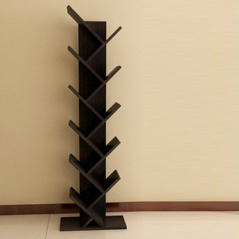 Contemporary Wood Bookcase Closed Back Bookshelf for Home Office Black 18.9"L x 7.9"W x 62.2"H Clearhalo 'Bookcases' 'Furniture' 'furniture_bookcases' 'Office Furniture' 4945662