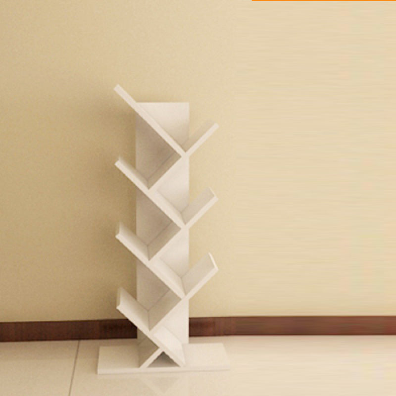 Contemporary Wood Bookcase Closed Back Bookshelf for Home Office White 18.9"L x 7.9"W x 40.9"H Clearhalo 'Bookcases' 'Furniture' 'furniture_bookcases' 'Office Furniture' 4945664