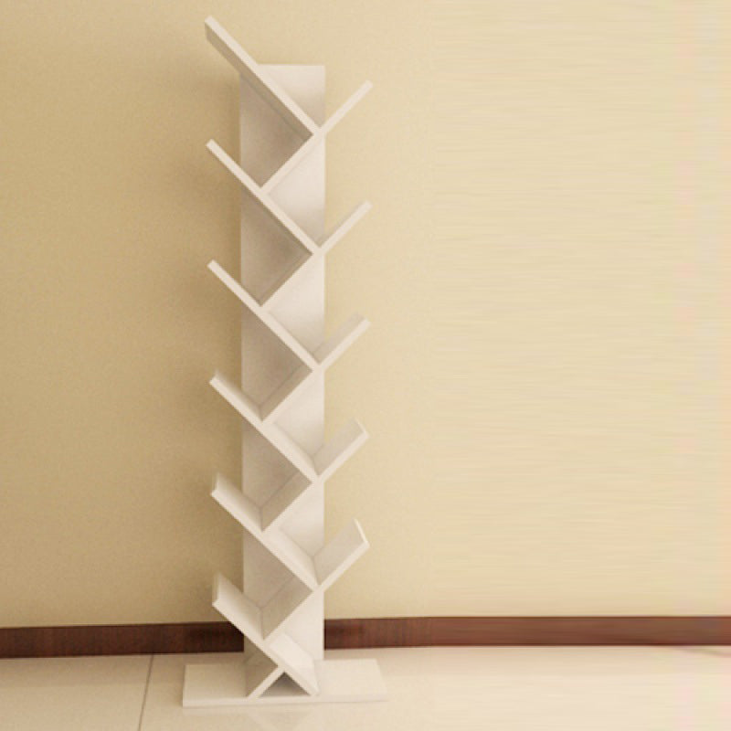 Contemporary Wood Bookcase Closed Back Bookshelf for Home Office White 18.9"L x 7.9"W x 62.2"H Clearhalo 'Bookcases' 'Furniture' 'furniture_bookcases' 'Office Furniture' 4945666