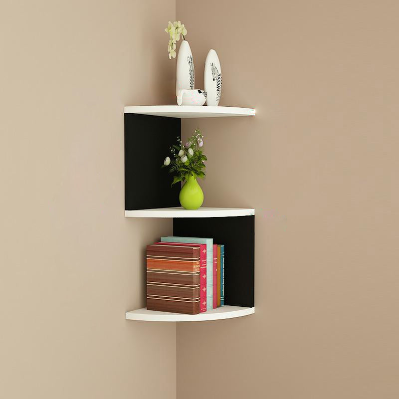 Contemporary Wall Mounted Bookcase Engineered Wood Bookshelf Black White 10.2"L x 10.2"W x 20.7"H Clearhalo 'Bookcases' 'Furniture' 'furniture_bookcases' 'Office Furniture' 4945740
