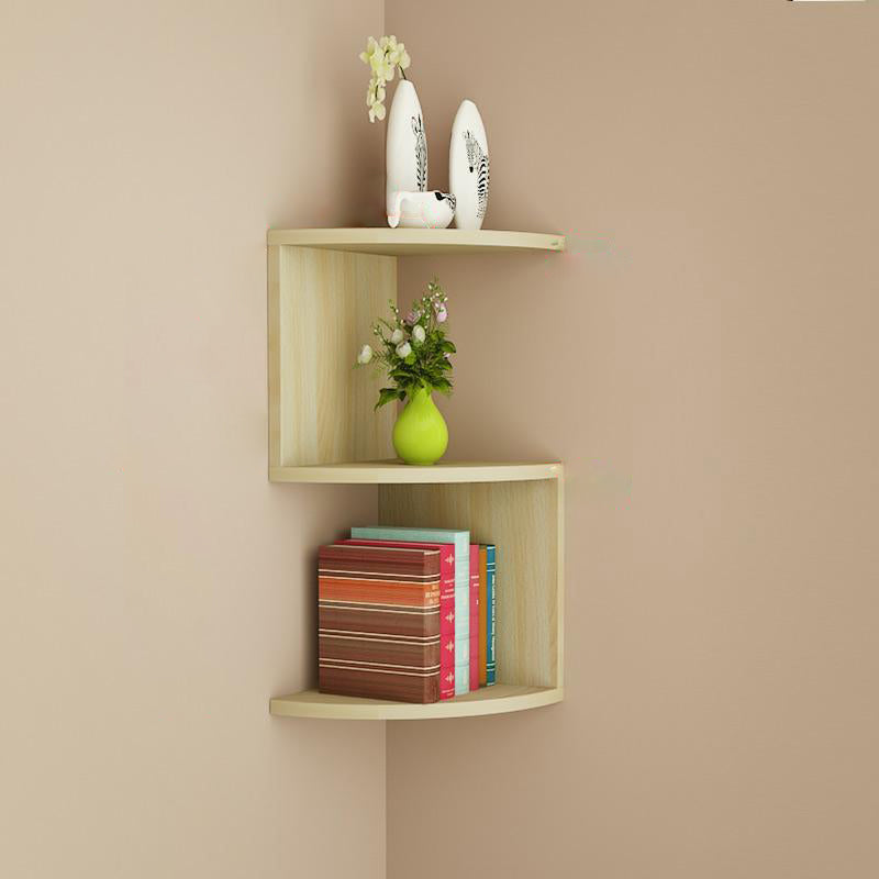 Contemporary Wall Mounted Bookcase Engineered Wood Bookshelf Natural 10.2"L x 10.2"W x 20.7"H Clearhalo 'Bookcases' 'Furniture' 'furniture_bookcases' 'Office Furniture' 4945742