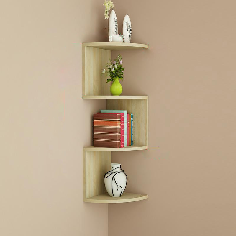 Contemporary Wall Mounted Bookcase Engineered Wood Bookshelf Natural 10.2"L x 10.2"W x 30.7"H Clearhalo 'Bookcases' 'Furniture' 'furniture_bookcases' 'Office Furniture' 4945746