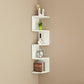 Contemporary Wall Mounted Bookcase Engineered Wood Bookshelf White 10.2"L x 10.2"W x 40.7"H Clearhalo 'Bookcases' 'Furniture' 'furniture_bookcases' 'Office Furniture' 4945747