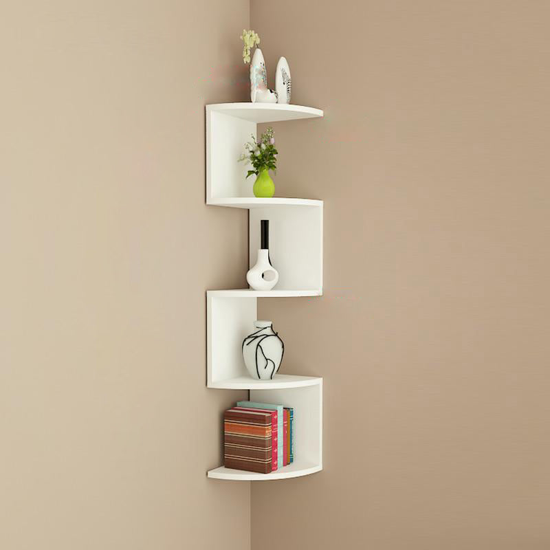 Contemporary Wall Mounted Bookcase Engineered Wood Bookshelf White 10.2"L x 10.2"W x 40.7"H Clearhalo 'Bookcases' 'Furniture' 'furniture_bookcases' 'Office Furniture' 4945747