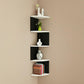Contemporary Wall Mounted Bookcase Engineered Wood Bookshelf Black White 10.2"L x 10.2"W x 40.7"H Clearhalo 'Bookcases' 'Furniture' 'furniture_bookcases' 'Office Furniture' 4945750