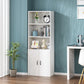 Pure White Shelf Bookcase Modern & Contemporary Bookshelf with Doors for Office Clearhalo 'Bookcases' 'Furniture' 'furniture_bookcases' 'Office Furniture' 4945765