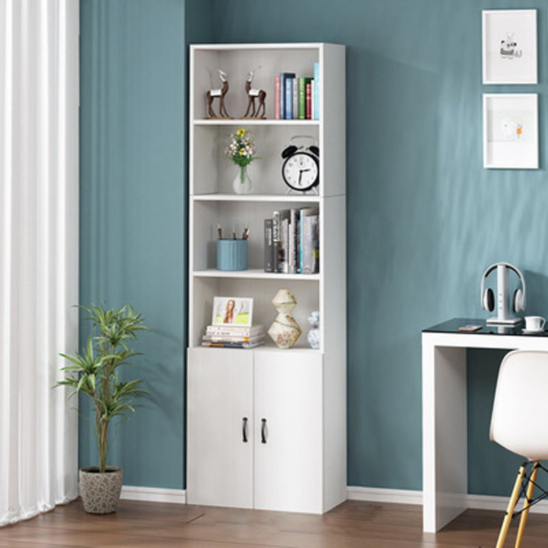 Pure White Shelf Bookcase Modern & Contemporary Bookshelf with Doors for Office Clearhalo 'Bookcases' 'Furniture' 'furniture_bookcases' 'Office Furniture' 4945766