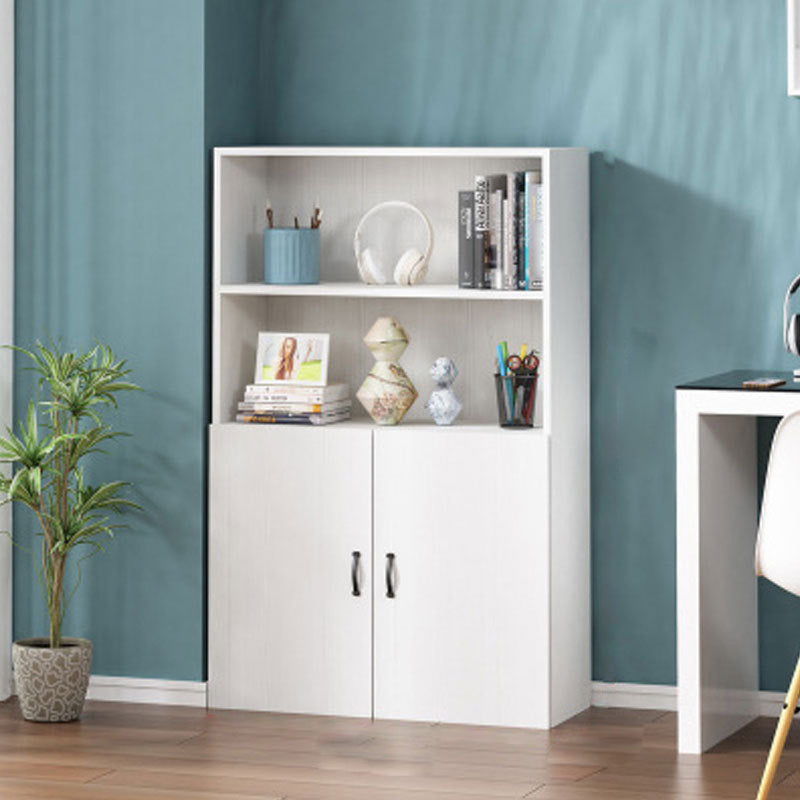 Pure White Shelf Bookcase Modern & Contemporary Bookshelf with Doors for Office Clearhalo 'Bookcases' 'Furniture' 'furniture_bookcases' 'Office Furniture' 4945767