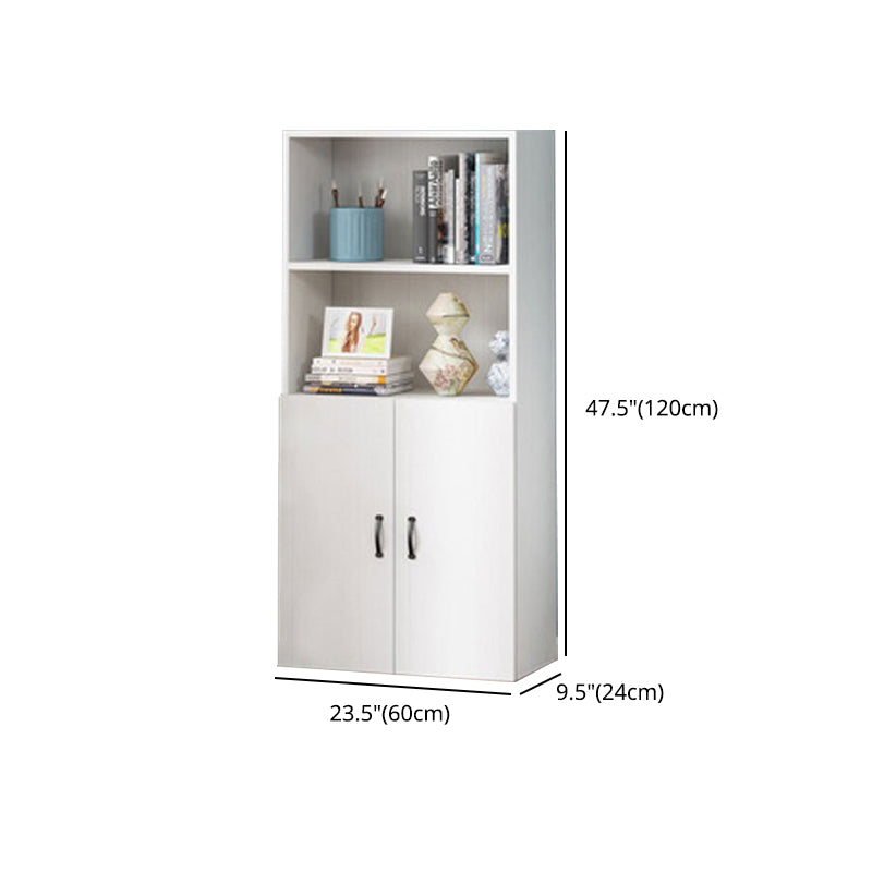 Pure White Shelf Bookcase Modern & Contemporary Bookshelf with Doors for Office Clearhalo 'Bookcases' 'Furniture' 'furniture_bookcases' 'Office Furniture' 4945772