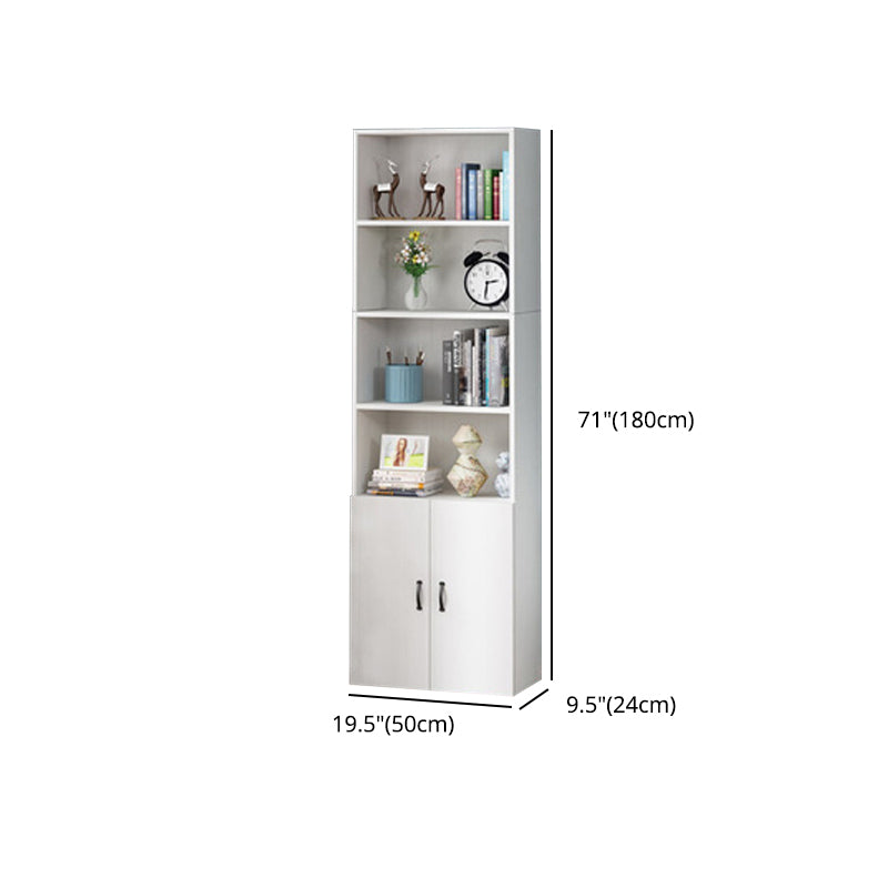Pure White Shelf Bookcase Modern & Contemporary Bookshelf with Doors for Office Clearhalo 'Bookcases' 'Furniture' 'furniture_bookcases' 'Office Furniture' 4945773