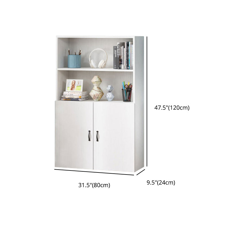 Pure White Shelf Bookcase Modern & Contemporary Bookshelf with Doors for Office Clearhalo 'Bookcases' 'Furniture' 'furniture_bookcases' 'Office Furniture' 4945780