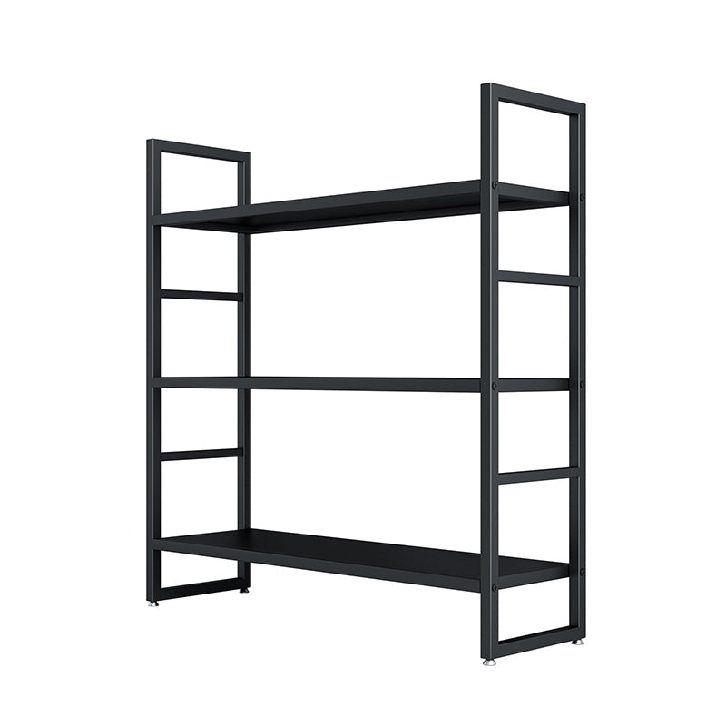 3/4/5-Shelf Iron Etagere Bookshelf Black and White Vertical Bookcase for Living Room 39.4"L x 11.8"W x 41.7"H Black Clearhalo 'Bookcases' 'furn' 'furn_bookcases' 'Furniture' 'furniture_bookcases' 'Office Furniture' 4945807