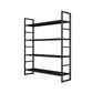 3/4/5-Shelf Iron Etagere Bookshelf Black and White Vertical Bookcase for Living Room 47.2"L x 11.8"W x 56.3"H Black Clearhalo 'Bookcases' 'furn' 'furn_bookcases' 'Furniture' 'furniture_bookcases' 'Office Furniture' 4945808