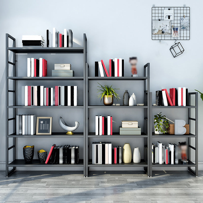 3/4/5-Shelf Iron Etagere Bookshelf Black and White Vertical Bookcase for Living Room Clearhalo 'Bookcases' 'furn' 'furn_bookcases' 'Furniture' 'furniture_bookcases' 'Office Furniture' 4945809
