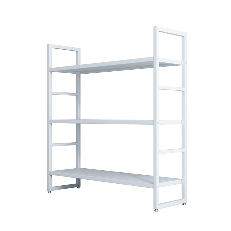3/4/5-Shelf Iron Etagere Bookshelf Black and White Vertical Bookcase for Living Room 39.4"L x 11.8"W x 41.7"H White Clearhalo 'Bookcases' 'furn' 'furn_bookcases' 'Furniture' 'furniture_bookcases' 'Office Furniture' 4945811