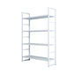 3/4/5-Shelf Iron Etagere Bookshelf Black and White Vertical Bookcase for Living Room 39.4"L x 11.8"W x 56.3"H White Clearhalo 'Bookcases' 'furn' 'furn_bookcases' 'Furniture' 'furniture_bookcases' 'Office Furniture' 4945813