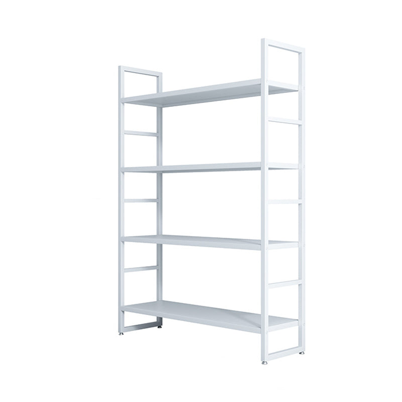 3/4/5-Shelf Iron Etagere Bookshelf Black and White Vertical Bookcase for Living Room 39.4"L x 11.8"W x 56.3"H White Clearhalo 'Bookcases' 'furn' 'furn_bookcases' 'Furniture' 'furniture_bookcases' 'Office Furniture' 4945813