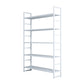 3/4/5-Shelf Iron Etagere Bookshelf Black and White Vertical Bookcase for Living Room 47.2"L x 11.8"W x 70.9"H White Clearhalo 'Bookcases' 'furn' 'furn_bookcases' 'Furniture' 'furniture_bookcases' 'Office Furniture' 4945815