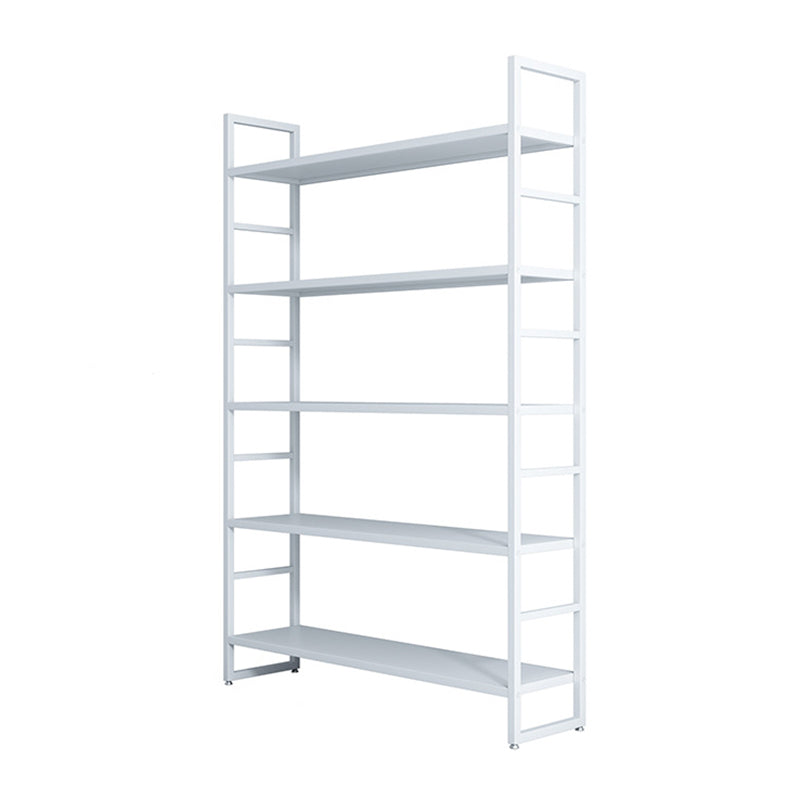 3/4/5-Shelf Iron Etagere Bookshelf Black and White Vertical Bookcase for Living Room 47.2"L x 11.8"W x 70.9"H White Clearhalo 'Bookcases' 'furn' 'furn_bookcases' 'Furniture' 'furniture_bookcases' 'Office Furniture' 4945815
