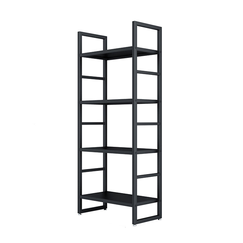 3/4/5-Shelf Iron Etagere Bookshelf Black and White Vertical Bookcase for Living Room 23.6"L x 11.8"W x 56.3"H Black Clearhalo 'Bookcases' 'furn' 'furn_bookcases' 'Furniture' 'furniture_bookcases' 'Office Furniture' 4945818