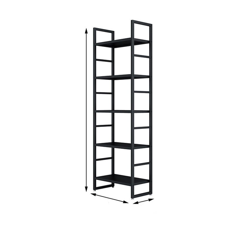 3/4/5-Shelf Iron Etagere Bookshelf Black and White Vertical Bookcase for Living Room Clearhalo 'Bookcases' 'furn' 'furn_bookcases' 'Furniture' 'furniture_bookcases' 'Office Furniture' 4945824