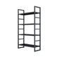 3/4/5-Shelf Iron Etagere Bookshelf Black and White Vertical Bookcase for Living Room 31.5"L x 11.8"W x 56.3"H Black Clearhalo 'Bookcases' 'furn' 'furn_bookcases' 'Furniture' 'furniture_bookcases' 'Office Furniture' 4945827