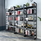 3/4/5-Shelf Iron Etagere Bookshelf Black and White Vertical Bookcase for Living Room Clearhalo 'Bookcases' 'furn' 'furn_bookcases' 'Furniture' 'furniture_bookcases' 'Office Furniture' 4945828