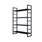 3/4/5-Shelf Iron Etagere Bookshelf Black and White Vertical Bookcase for Living Room 39.4"L x 11.8"W x 56.3"H Black Clearhalo 'Bookcases' 'furn' 'furn_bookcases' 'Furniture' 'furniture_bookcases' 'Office Furniture' 4945830