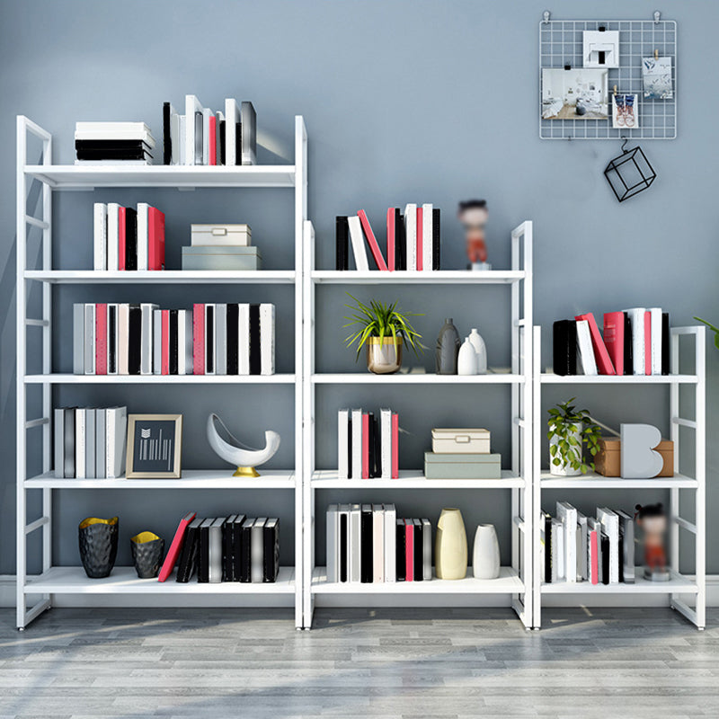 3/4/5-Shelf Iron Etagere Bookshelf Black and White Vertical Bookcase for Living Room Clearhalo 'Bookcases' 'furn' 'furn_bookcases' 'Furniture' 'furniture_bookcases' 'Office Furniture' 4945831