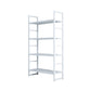 3/4/5-Shelf Iron Etagere Bookshelf Black and White Vertical Bookcase for Living Room 31.5"L x 11.8"W x 56.3"H White Clearhalo 'Bookcases' 'furn' 'furn_bookcases' 'Furniture' 'furniture_bookcases' 'Office Furniture' 4945833