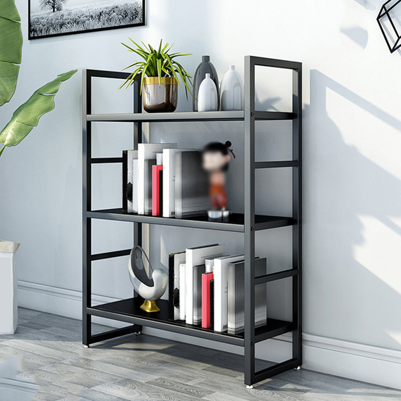 3/4/5-Shelf Iron Etagere Bookshelf Black and White Vertical Bookcase for Living Room Clearhalo 'Bookcases' 'furn' 'furn_bookcases' 'Furniture' 'furniture_bookcases' 'Office Furniture' 4945834