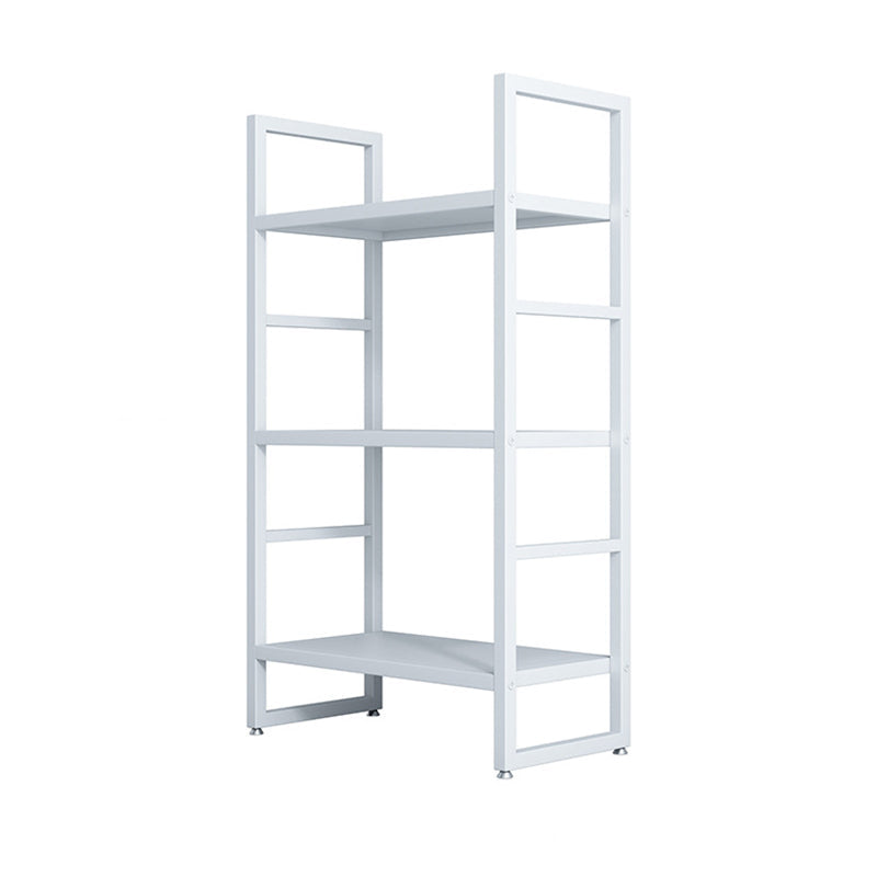3/4/5-Shelf Iron Etagere Bookshelf Black and White Vertical Bookcase for Living Room 23.6"L x 11.8"W x 41.7"H White Clearhalo 'Bookcases' 'furn' 'furn_bookcases' 'Furniture' 'furniture_bookcases' 'Office Furniture' 4945836
