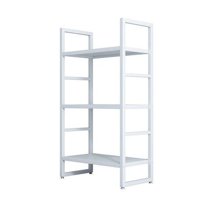 3/4/5-Shelf Iron Etagere Bookshelf Black and White Vertical Bookcase for Living Room 23.6"L x 11.8"W x 41.7"H White Clearhalo 'Bookcases' 'furn' 'furn_bookcases' 'Furniture' 'furniture_bookcases' 'Office Furniture' 4945836