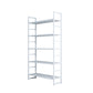 3/4/5-Shelf Iron Etagere Bookshelf Black and White Vertical Bookcase for Living Room 39.4"L x 11.8"W x 70.9"H White Clearhalo 'Bookcases' 'furn' 'furn_bookcases' 'Furniture' 'furniture_bookcases' 'Office Furniture' 4945839