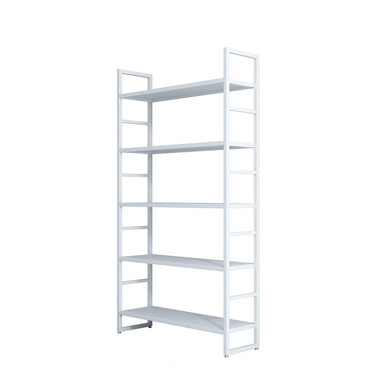 3/4/5-Shelf Iron Etagere Bookshelf Black and White Vertical Bookcase for Living Room 39.4"L x 11.8"W x 70.9"H White Clearhalo 'Bookcases' 'furn' 'furn_bookcases' 'Furniture' 'furniture_bookcases' 'Office Furniture' 4945839