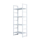 3/4/5-Shelf Iron Etagere Bookshelf Black and White Vertical Bookcase for Living Room 23.6"L x 11.8"W x 56.3"H White Clearhalo 'Bookcases' 'furn' 'furn_bookcases' 'Furniture' 'furniture_bookcases' 'Office Furniture' 4945840
