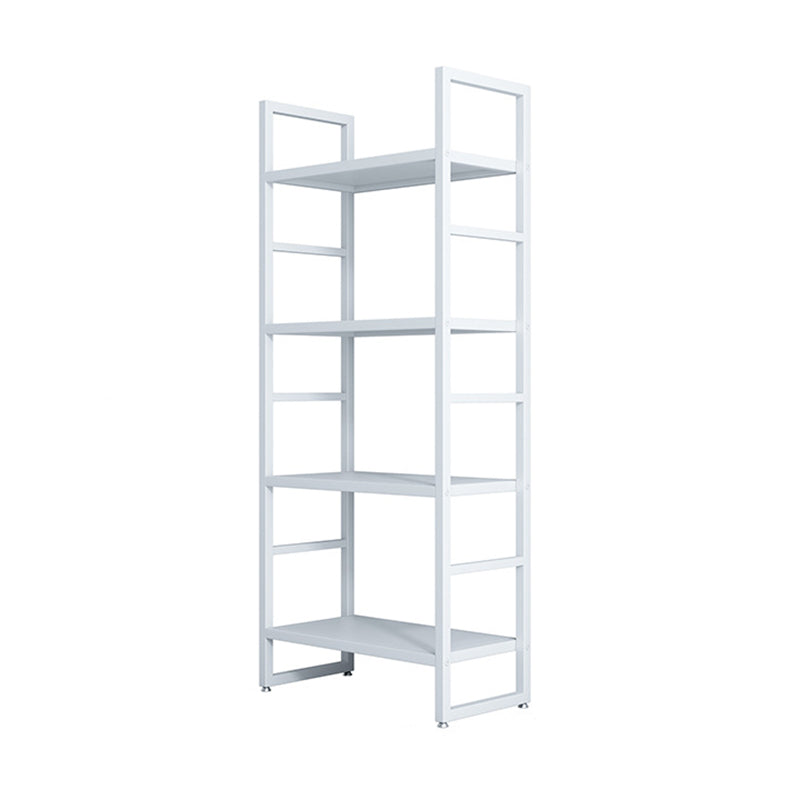 3/4/5-Shelf Iron Etagere Bookshelf Black and White Vertical Bookcase for Living Room 23.6"L x 11.8"W x 56.3"H White Clearhalo 'Bookcases' 'furn' 'furn_bookcases' 'Furniture' 'furniture_bookcases' 'Office Furniture' 4945840