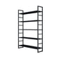 3/4/5-Shelf Iron Etagere Bookshelf Black and White Vertical Bookcase for Living Room 47.2"L x 11.8"W x 70.9"H Black Clearhalo 'Bookcases' 'furn' 'furn_bookcases' 'Furniture' 'furniture_bookcases' 'Office Furniture' 4945842