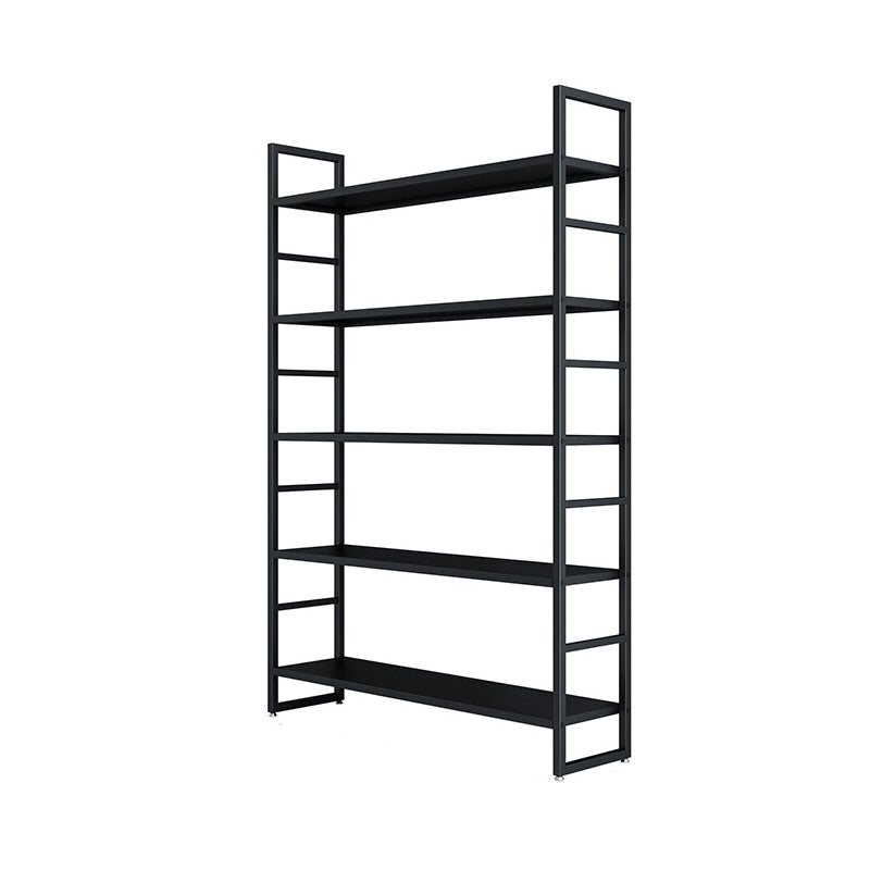 3/4/5-Shelf Iron Etagere Bookshelf Black and White Vertical Bookcase for Living Room 47.2"L x 11.8"W x 70.9"H Black Clearhalo 'Bookcases' 'furn' 'furn_bookcases' 'Furniture' 'furniture_bookcases' 'Office Furniture' 4945842