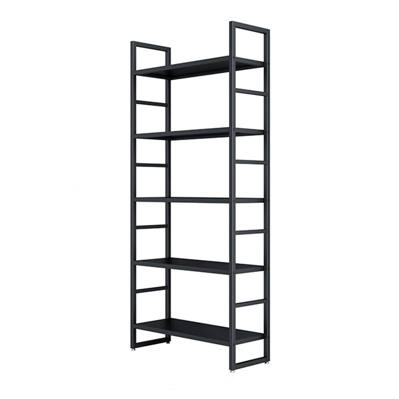 3/4/5-Shelf Iron Etagere Bookshelf Black and White Vertical Bookcase for Living Room 31.5"L x 11.8"W x 70.9"H Black Clearhalo 'Bookcases' 'furn' 'furn_bookcases' 'Furniture' 'furniture_bookcases' 'Office Furniture' 4945844