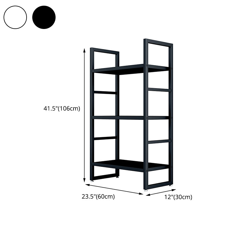 3/4/5-Shelf Iron Etagere Bookshelf Black and White Vertical Bookcase for Living Room Clearhalo 'Bookcases' 'furn' 'furn_bookcases' 'Furniture' 'furniture_bookcases' 'Office Furniture' 4945845