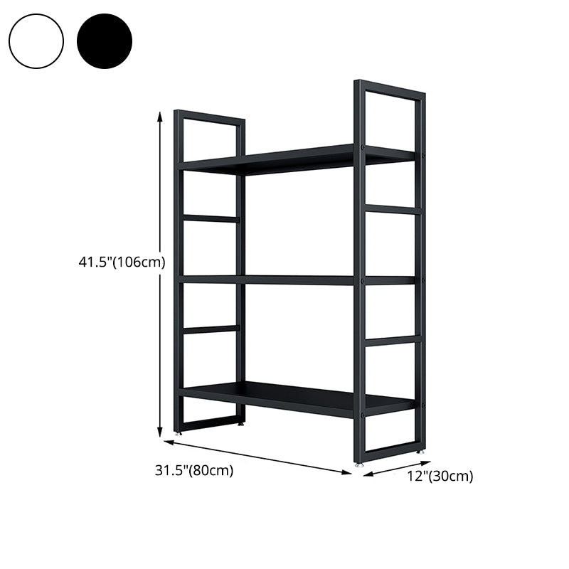 3/4/5-Shelf Iron Etagere Bookshelf Black and White Vertical Bookcase for Living Room Clearhalo 'Bookcases' 'furn' 'furn_bookcases' 'Furniture' 'furniture_bookcases' 'Office Furniture' 4945846