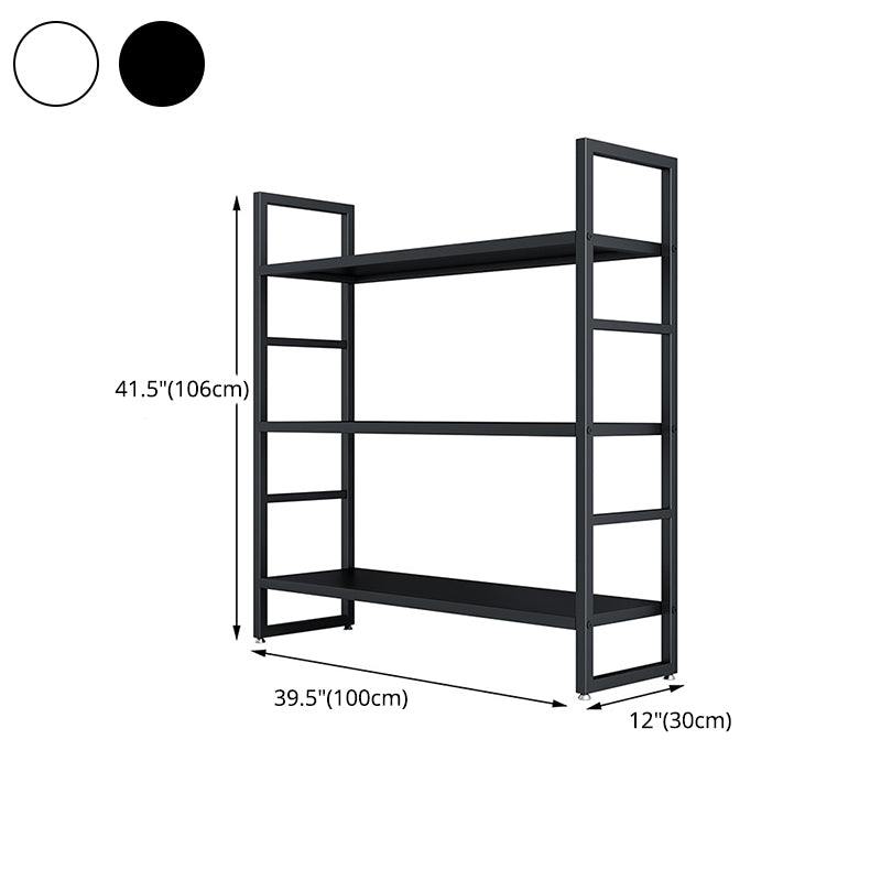 3/4/5-Shelf Iron Etagere Bookshelf Black and White Vertical Bookcase for Living Room Clearhalo 'Bookcases' 'furn' 'furn_bookcases' 'Furniture' 'furniture_bookcases' 'Office Furniture' 4945847