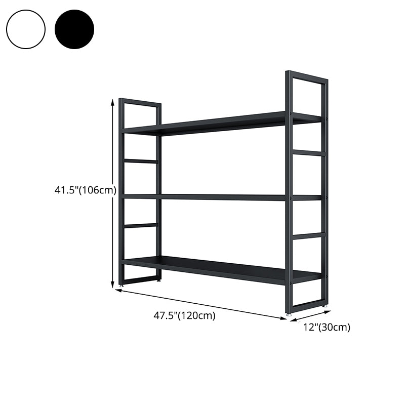 3/4/5-Shelf Iron Etagere Bookshelf Black and White Vertical Bookcase for Living Room Clearhalo 'Bookcases' 'furn' 'furn_bookcases' 'Furniture' 'furniture_bookcases' 'Office Furniture' 4945848