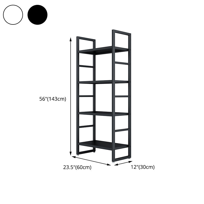 3/4/5-Shelf Iron Etagere Bookshelf Black and White Vertical Bookcase for Living Room Clearhalo 'Bookcases' 'furn' 'furn_bookcases' 'Furniture' 'furniture_bookcases' 'Office Furniture' 4945849