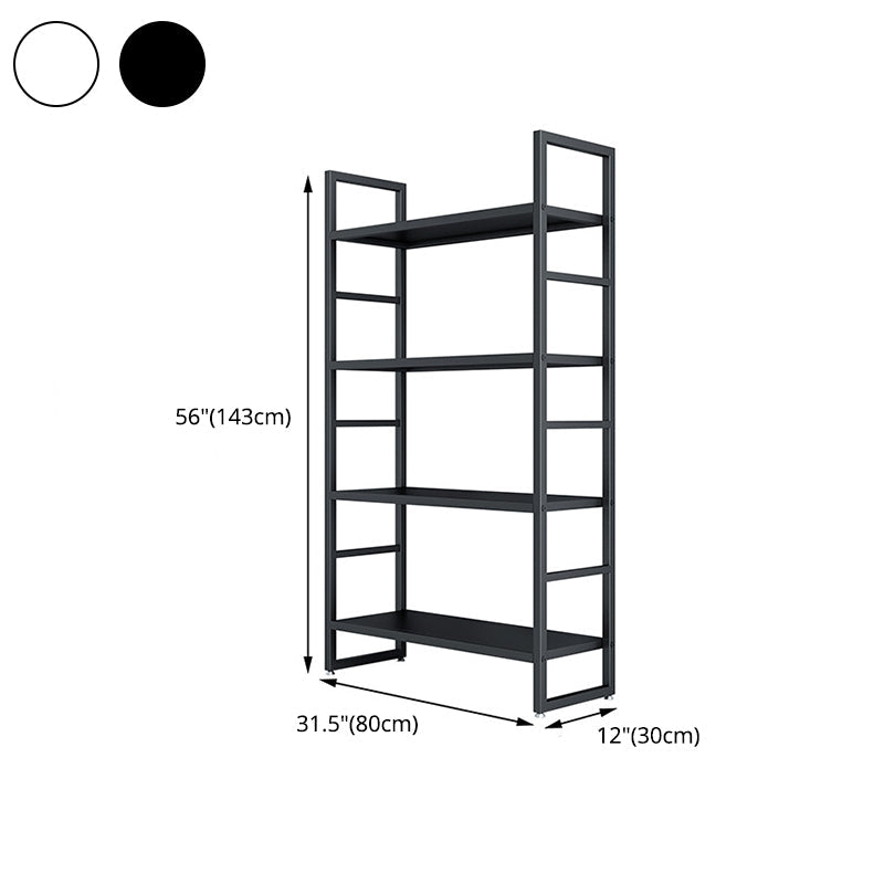 3/4/5-Shelf Iron Etagere Bookshelf Black and White Vertical Bookcase for Living Room Clearhalo 'Bookcases' 'furn' 'furn_bookcases' 'Furniture' 'furniture_bookcases' 'Office Furniture' 4945850