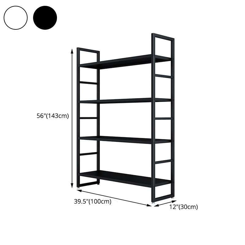 3/4/5-Shelf Iron Etagere Bookshelf Black and White Vertical Bookcase for Living Room Clearhalo 'Bookcases' 'furn' 'furn_bookcases' 'Furniture' 'furniture_bookcases' 'Office Furniture' 4945851