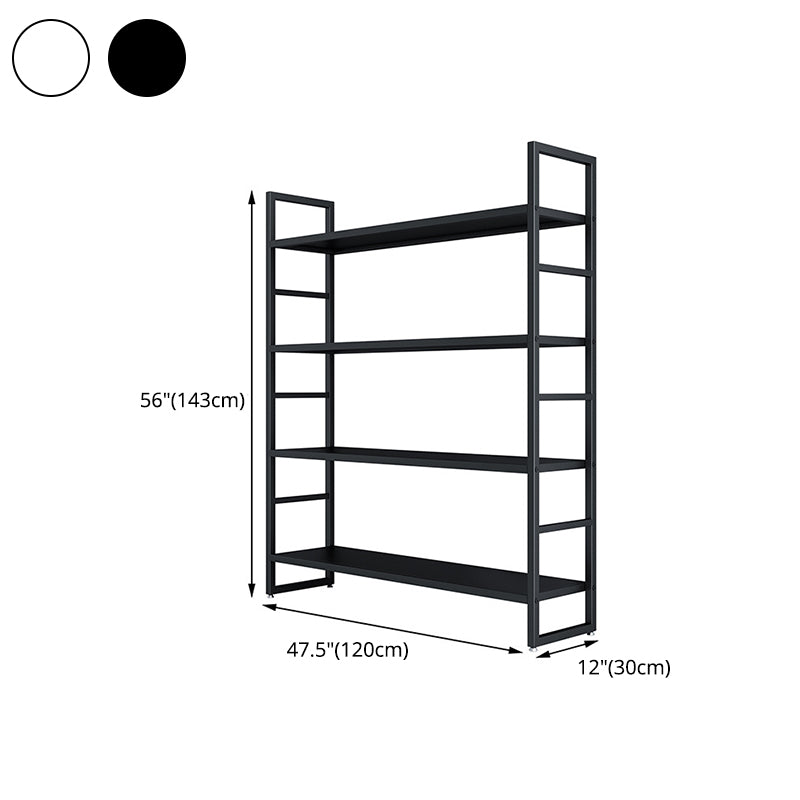 3/4/5-Shelf Iron Etagere Bookshelf Black and White Vertical Bookcase for Living Room Clearhalo 'Bookcases' 'furn' 'furn_bookcases' 'Furniture' 'furniture_bookcases' 'Office Furniture' 4945852