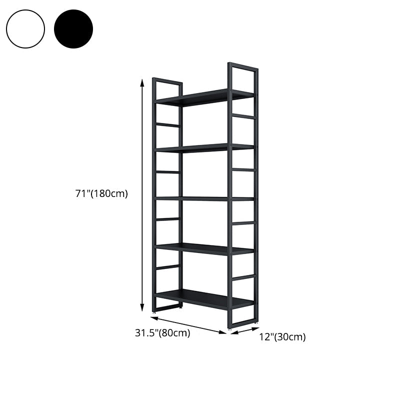 3/4/5-Shelf Iron Etagere Bookshelf Black and White Vertical Bookcase for Living Room Clearhalo 'Bookcases' 'furn' 'furn_bookcases' 'Furniture' 'furniture_bookcases' 'Office Furniture' 4945854