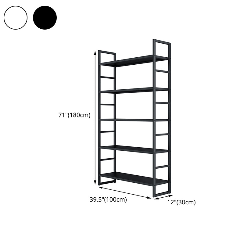 3/4/5-Shelf Iron Etagere Bookshelf Black and White Vertical Bookcase for Living Room Clearhalo 'Bookcases' 'furn' 'furn_bookcases' 'Furniture' 'furniture_bookcases' 'Office Furniture' 4945855